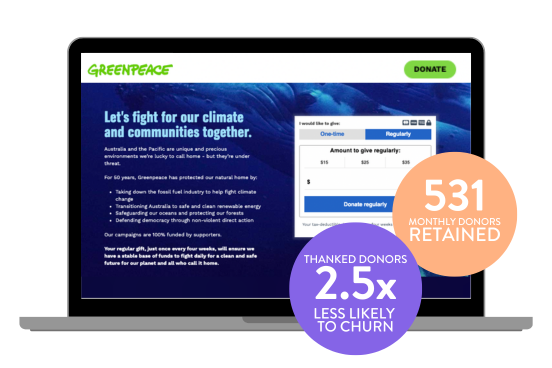 Greenpeace retain more monthly donors to protect our planet