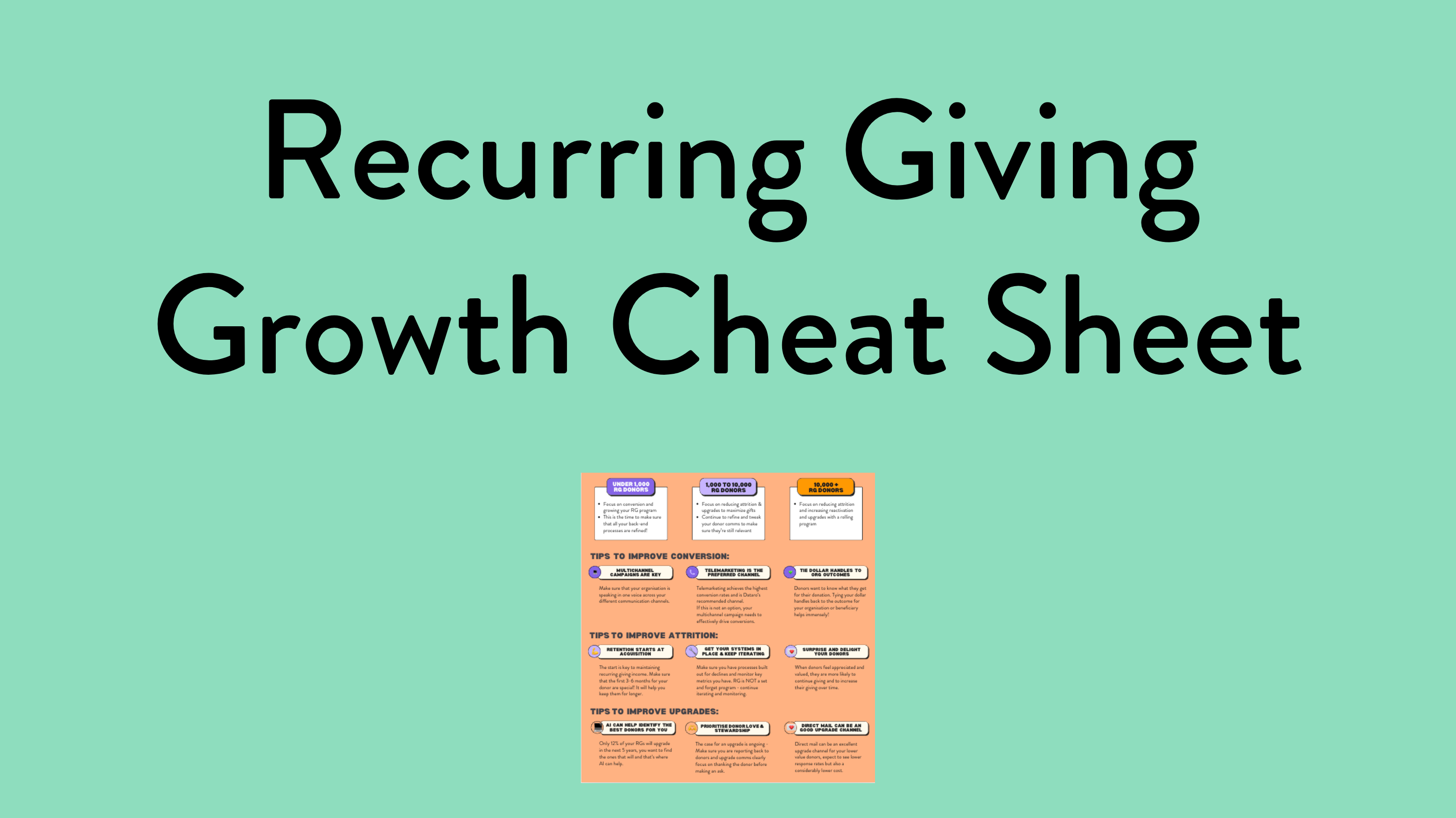 >Grow Recurring Giving Cheat Sheet